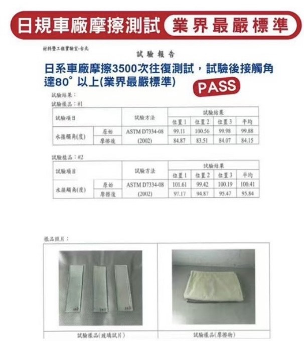 3500次磨耗疏水角度